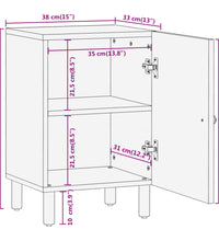 Badschrank 38x33x58 cm Massivholz Mango