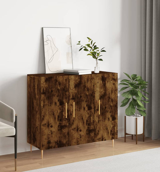 Sideboard Räuchereiche 90x34x80 cm Holzwerkstoff