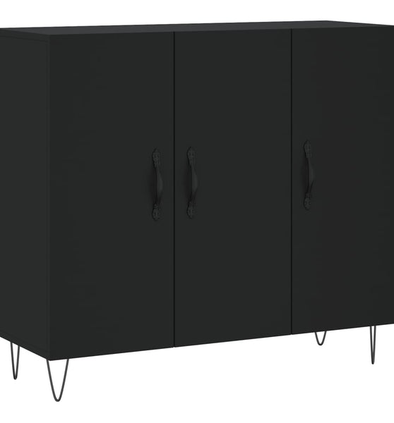 Sideboard Schwarz 90x34x80 cm Holzwerkstoff