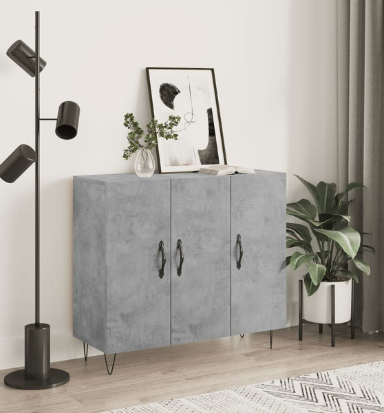 Sideboard Betongrau 90x34x80 cm Holzwerkstoff