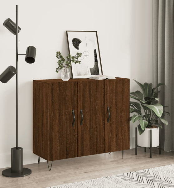 Sideboard Braun Eichen-Optik 90x34x80 cm Holzwerkstoff