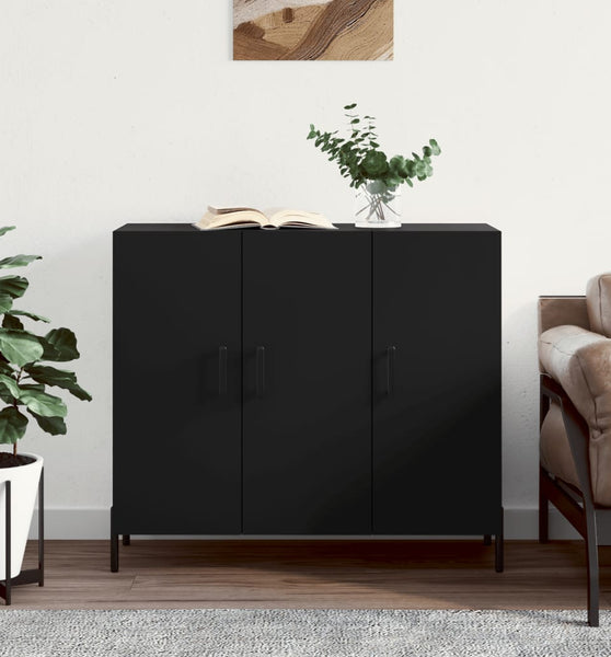 Sideboard Schwarz 90x34x80 cm Holzwerkstoff