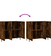 Sideboard Räuchereiche 90x34x80 cm Holzwerkstoff