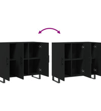 Sideboard Schwarz 90x34x80 cm Holzwerkstoff