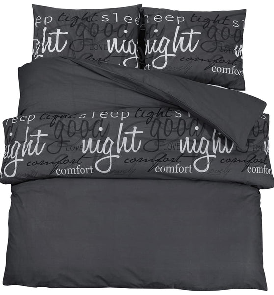Bettwäsche-Set Schwarz 135x200 cm Baumwolle