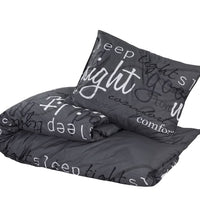 Bettwäsche-Set Schwarz 135x200 cm Baumwolle