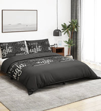 Bettwäsche-Set Schwarz 135x200 cm Baumwolle