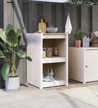 Outdoor-Küchenschrank Weiß 55x55x92 cm Massivholz Kiefer