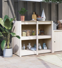 Outdoor-Küchenschrank Weiß 106x55x92 cm Massivholz Kiefer