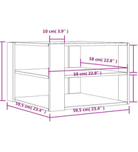 Couchtisch Braun Eichen-Optik 59,5x59,5x40 cm Holzwerkstoff