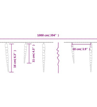 Eiszapfen-Lichterkette 100 LEDs Warmweiß 10 m Acryl PVC