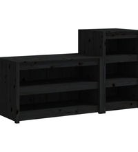 Outdoor-Küchenschränke 2 Stk. Schwarz Massivholz Kiefer