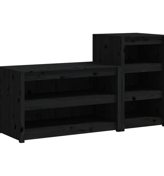 Outdoor-Küchenschränke 2 Stk. Schwarz Massivholz Kiefer