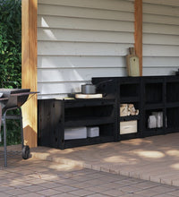 Outdoor-Küchenschränke 2 Stk. Schwarz Massivholz Kiefer