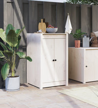 Outdoor-Küchenschrank Weiß Massivholz Kiefer