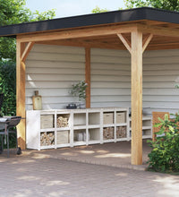 Outdoor-Küchenschränke 3 Stk. Weiß Massivholz Kiefer