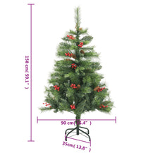 Künstlicher Weihnachtsbaum Klappbar mit Zapfen & Beeren 150 cm