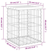 Gartenbank aus Gabionen 33x31x42 cm Massivholz Douglasie