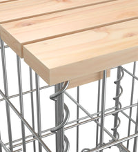 Gartenbank aus Gabionen 103x31,5x42 cm Massivholz Kiefer