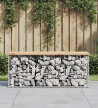 Gartenbank aus Gabionen 103x31,5x42 cm Massivholz Kiefer