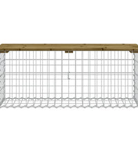 Gartenbank aus Gabionen 103x31,5x42 cm Kiefernholz Imprägniert