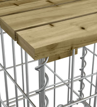 Gartenbank aus Gabionen 103x31,5x42 cm Kiefernholz Imprägniert