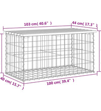 Gartenbank aus Gabionen 103x44x42 cm Massivholz Douglasie