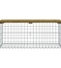 Gartenbank aus Gabionen 103x44x42 cm Kiefernholz Imprägniert