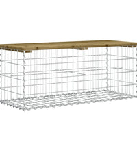 Gartenbank aus Gabionen 103x44x42 cm Kiefernholz Imprägniert