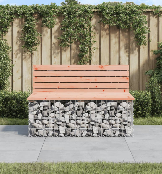 Gartenbank aus Gabionen 103x70x65 cm Massivholz Douglasie