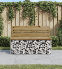 Gartenbank aus Gabionen 103x70x65 cm Kiefernholz Imprägniert