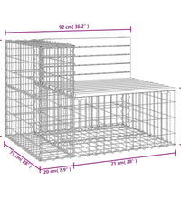 Gartenbank aus Gabionen 92x71x65,5 cm Massivholz Kiefer