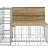 Gartenbank aus Gabionen 92x71x65,5 cm Kiefernholz Imprägniert