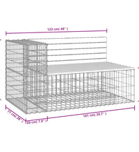 Gartenbank aus Gabionen 122x71x65,5 cm Massivholz Douglasie