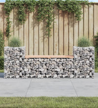 Gartenbank aus Gabionen 183x41x60,5 cm Massivholz Douglasie