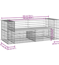 Gartenbank aus Gabionen 184x71x65,5 cm Kiefernholz Imprägniert