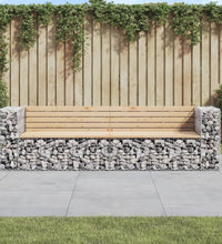 Gartenbank aus Gabionen 244x71x65,5 cm Massivholz Kiefer