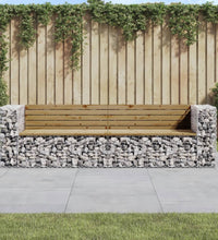 Gartenbank aus Gabionen 244x71x65,5 cm Kiefernholz Imprägniert