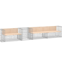 Gartenbank mit Gabione Massivholz Kiefer