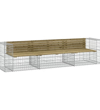 Gartenbank aus Gabionen 287x71x65,5 cm Kiefernholz Imprägniert