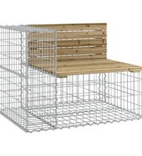 Gartenbank aus Gabionen 287x71x65,5 cm Kiefernholz Imprägniert