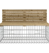 Gartenbank aus Gabionen 287x71x65,5 cm Kiefernholz Imprägniert