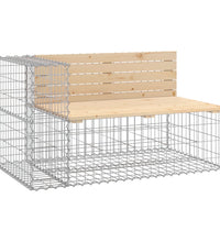 Gartenbank aus Gabionen 347x71x65,5 cm Massivholz Kiefer