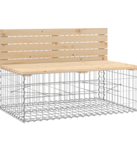 Gartenbank aus Gabionen 347x71x65,5 cm Massivholz Kiefer