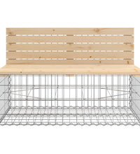 Gartenbank aus Gabionen 347x71x65,5 cm Massivholz Kiefer