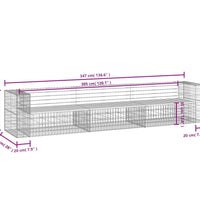 Gartenbank aus Gabionen 347x71x65,5 cm Massivholz Douglasie