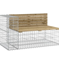 Gartenbank aus Gabionen 347x71x65,5 cm Kiefernholz Imprägniert