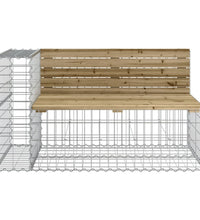 Gartenbank aus Gabionen 347x71x65,5 cm Kiefernholz Imprägniert