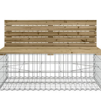 Gartenbank aus Gabionen 347x71x65,5 cm Kiefernholz Imprägniert
