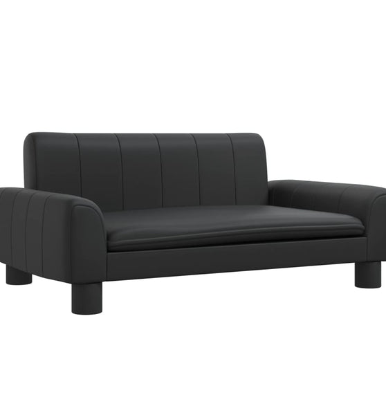 Kindersofa Schwarz 70x45x30 cm Kunstleder